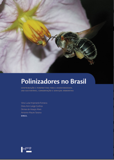 capa de um livro mostrando uma abelha visitando uma flor branca